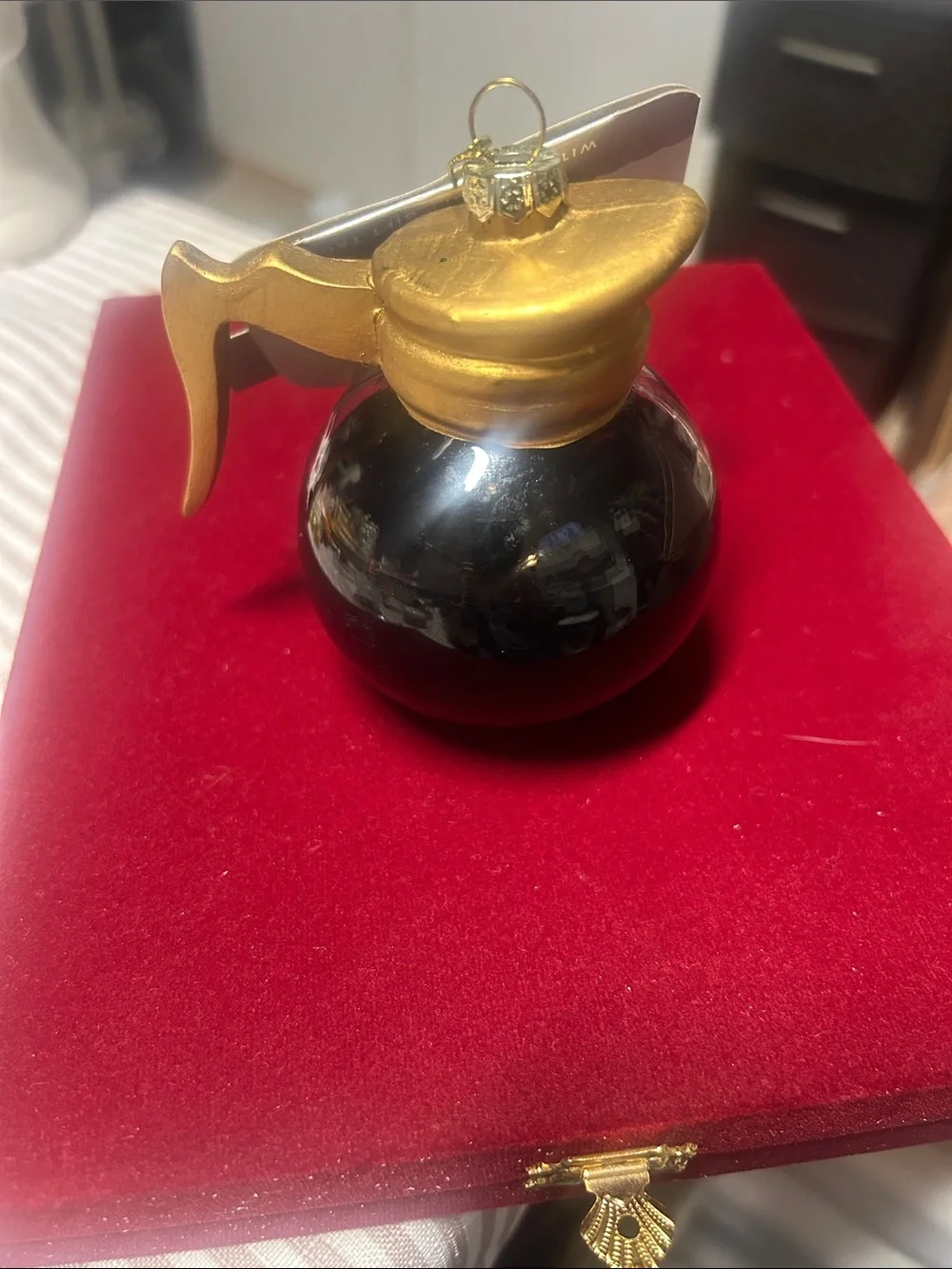 Wondershop Black and Gold Coffee Pot Ornament